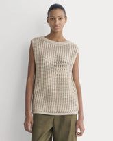 Open-Knit Tunic Vest in Elevated Cotton | Peyote