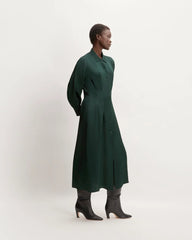 The Hammered Satin Shirt Dress | Scarab