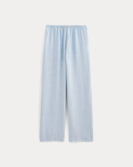 The Drawstring Pant in Linen | Sky Blue / White