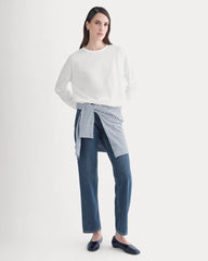 Oversized Boxy Crew in Essential Cotton | White