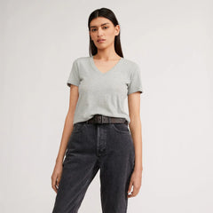 The Organic Cotton V-Neck | Heathered Grey