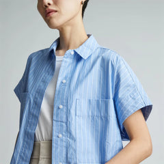 The Short-Sleeve Box Shirt | Mariner Blue / White