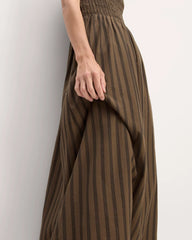 The Gauze Smock Dress | Cocoa / Black