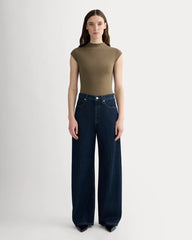 The Form Funnel-Neck Bodysuit | Deep Taupe
