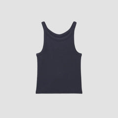 The Supima® Micro-Rib Cropped Tank | Navy