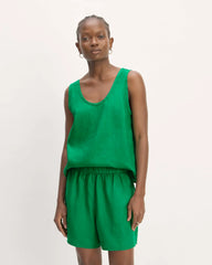 The Scoop Tank in Linen | Grass Green