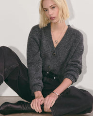 The Boxy Cardigan in Alpaca | Dark Charcoal