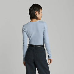 The Pima Micro-Rib Long-Sleeve Crew | Mist