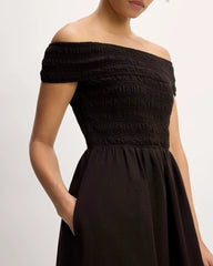 The Gauze Off-the-Shoulder Dress | Black