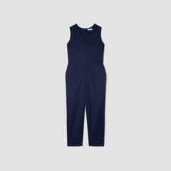 The Structured Cotton Jumpsuit | Navy
