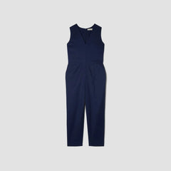The Structured Cotton Jumpsuit | Navy
