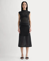 The Lace Knit Skirt | Black