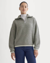 The Half-Zip Sweater in Luxe Merino | Heathered Grey