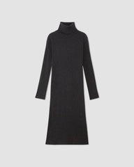 The Cotton-Merino Turtleneck Dress | Heather Charcoal