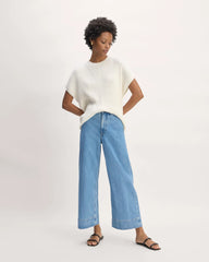 The Cotton Knit Caftan Top | Bone