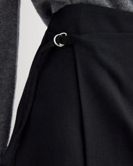 Wrap Mini Skort in Tailor Twill | Black