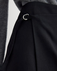 Wrap Mini Skort in Tailor Twill | Black
