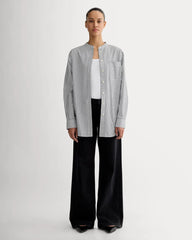 The Oversized Shirt in Ultrasoft Cotton | Optic White / Black