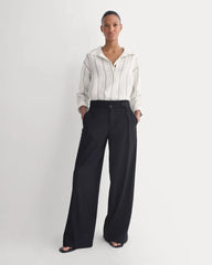 Popover Shirt in Linen | Gardenia/Meteorite