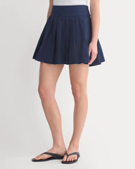 Utility Pleated Mini Skirt | Navy