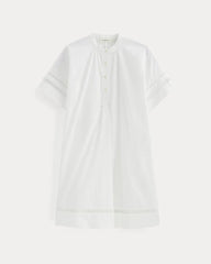 The Lace Trim Popover Dress | White