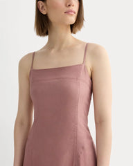 The Seamed Dress in Stretch Linen | Rose Dusk