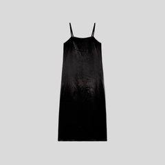 The Satin Square-Neck Slip Dress | Black