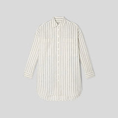 The Way-Long Linen Shirt | Black / Canvas Tan