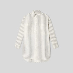 The Way-Long Linen Shirt | Black / Canvas Tan