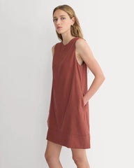 The Shift Dress in Stretch Linen | Henna Red