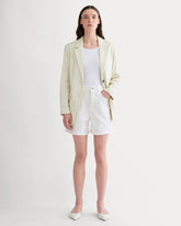 The A-Line Denim Short | White