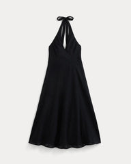 Textured Halter Midi Dress | Black