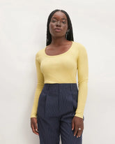 The Luxe Rib Long-Sleeve Scoop-Neck Tee | Raffia