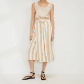 The Linen Wrap Skirt | Bone / Caramel