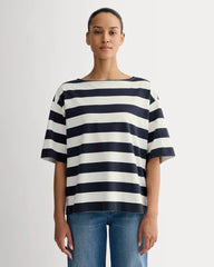 The Mariner Oversized Tee | Navy / Bone