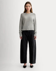 The Boxy Crew in Cashmere | Light Heather Grey
