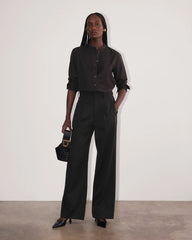 The Tuxedo Shirt in Silky Cotton | Black