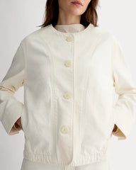 The Denim Barrel Jacket | Calico Ecru