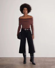 The Off-the-Shoulder Top in Butterluxe | Dark Mahogany