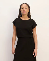 The Mini Jacquard Stripe Top | Black