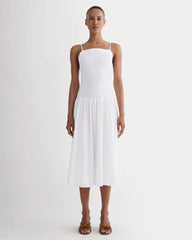 The Gauze Open-Back Dress | White