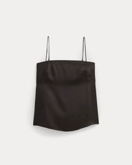Thin Strap Cami in Silk Charmeuse | Black