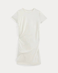 Twisted Short-Sleeve Crew Dress | Bone