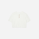 The Vintage Henley Hemp Tee | White