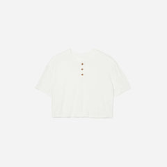 The Vintage Henley Hemp Tee | White