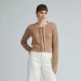 The Cropped Cotton-Merino Bomber | Chestnut