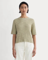 The Oversized Tee in Cotton Linen | Eucalyptus