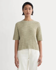 The Oversized Tee in Cotton Linen | Eucalyptus