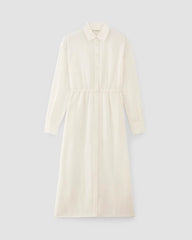 The Mini Jacquard Stripe Shirt Dress | Bone