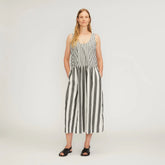 The Poplin Summer Dress | Bone / Black